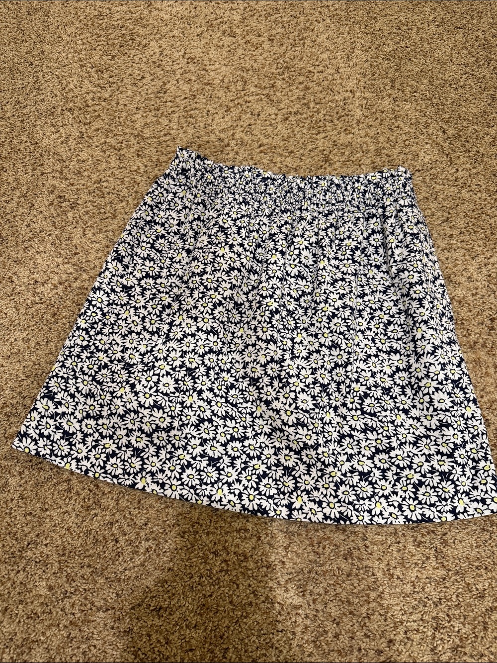 J. Crew Navy and White Daisy Print Mini Skirt
